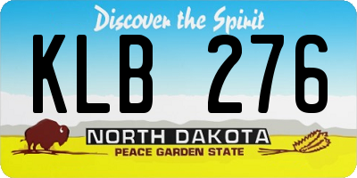 ND license plate KLB276