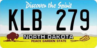 ND license plate KLB279