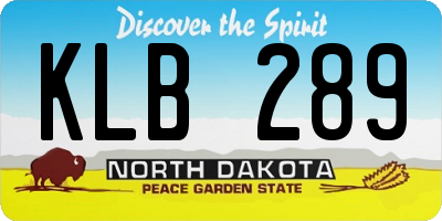 ND license plate KLB289