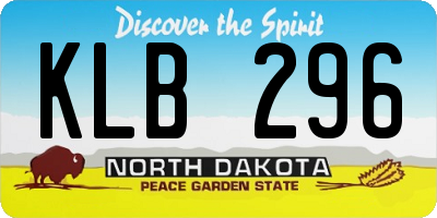 ND license plate KLB296