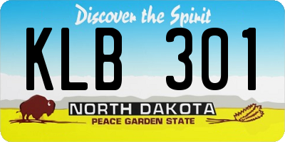 ND license plate KLB301