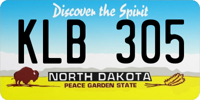 ND license plate KLB305