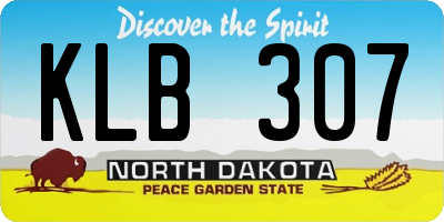 ND license plate KLB307