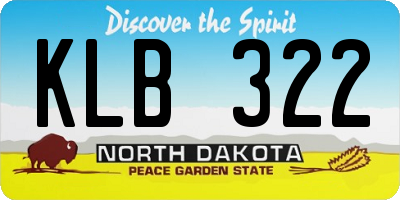 ND license plate KLB322