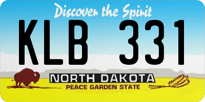 ND license plate KLB331