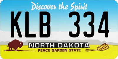 ND license plate KLB334