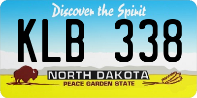 ND license plate KLB338