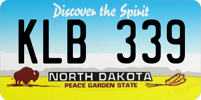 ND license plate KLB339