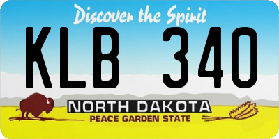 ND license plate KLB340