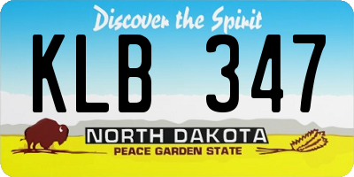 ND license plate KLB347