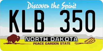 ND license plate KLB350