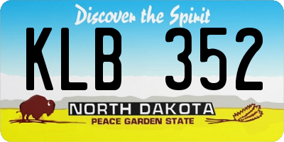 ND license plate KLB352