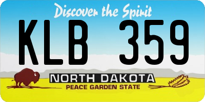 ND license plate KLB359