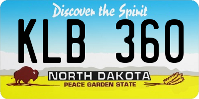 ND license plate KLB360