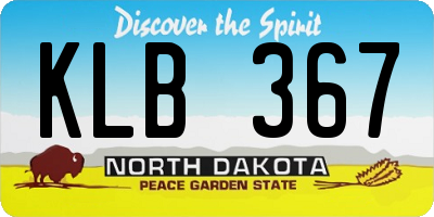 ND license plate KLB367