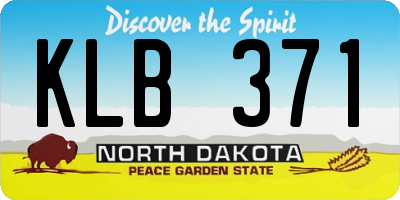 ND license plate KLB371