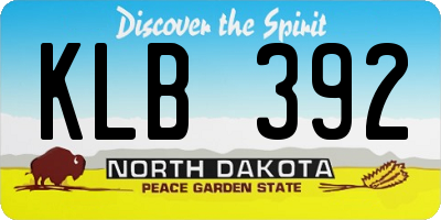 ND license plate KLB392