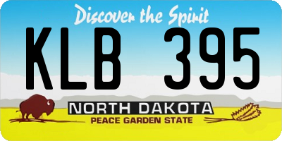 ND license plate KLB395