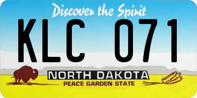 ND license plate KLC071