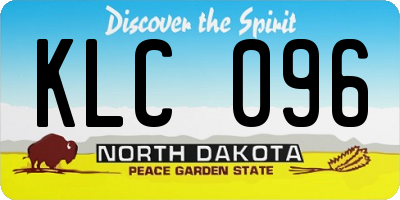 ND license plate KLC096