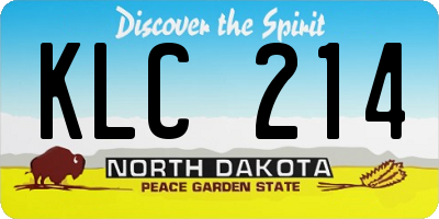 ND license plate KLC214