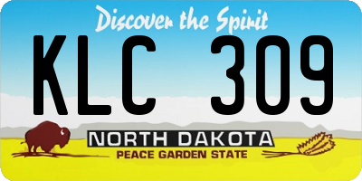 ND license plate KLC309