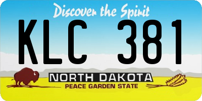 ND license plate KLC381