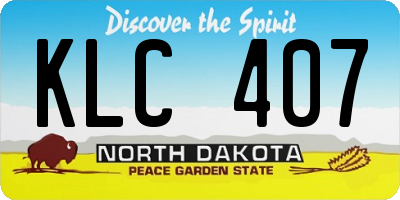 ND license plate KLC407