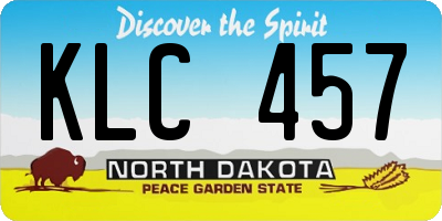 ND license plate KLC457