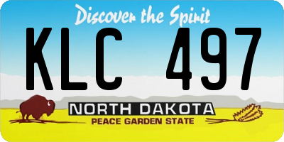 ND license plate KLC497