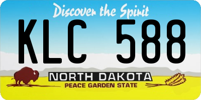 ND license plate KLC588