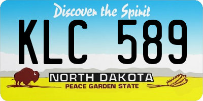 ND license plate KLC589