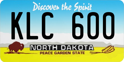 ND license plate KLC600