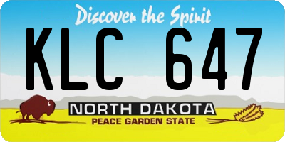 ND license plate KLC647