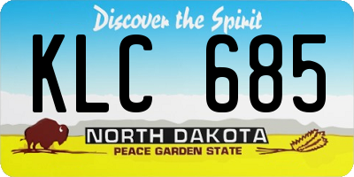 ND license plate KLC685