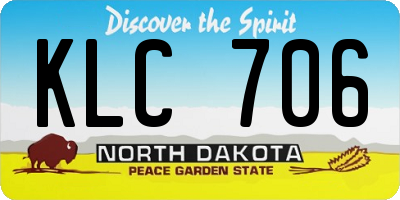 ND license plate KLC706