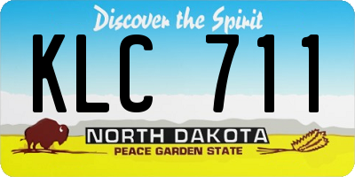 ND license plate KLC711