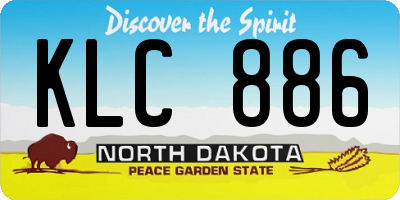 ND license plate KLC886