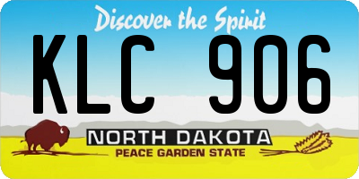 ND license plate KLC906