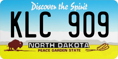 ND license plate KLC909