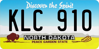 ND license plate KLC910