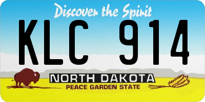 ND license plate KLC914