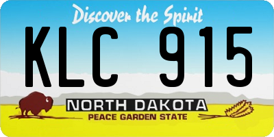 ND license plate KLC915