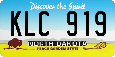 ND license plate KLC919