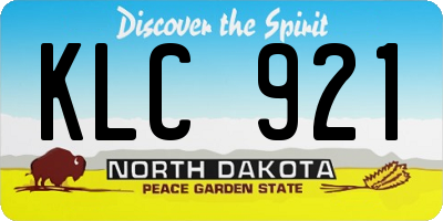 ND license plate KLC921