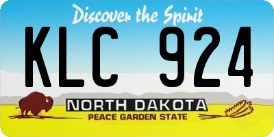 ND license plate KLC924