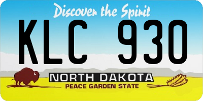 ND license plate KLC930