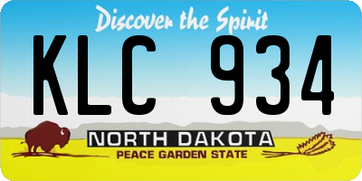ND license plate KLC934