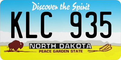 ND license plate KLC935