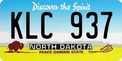 ND license plate KLC937